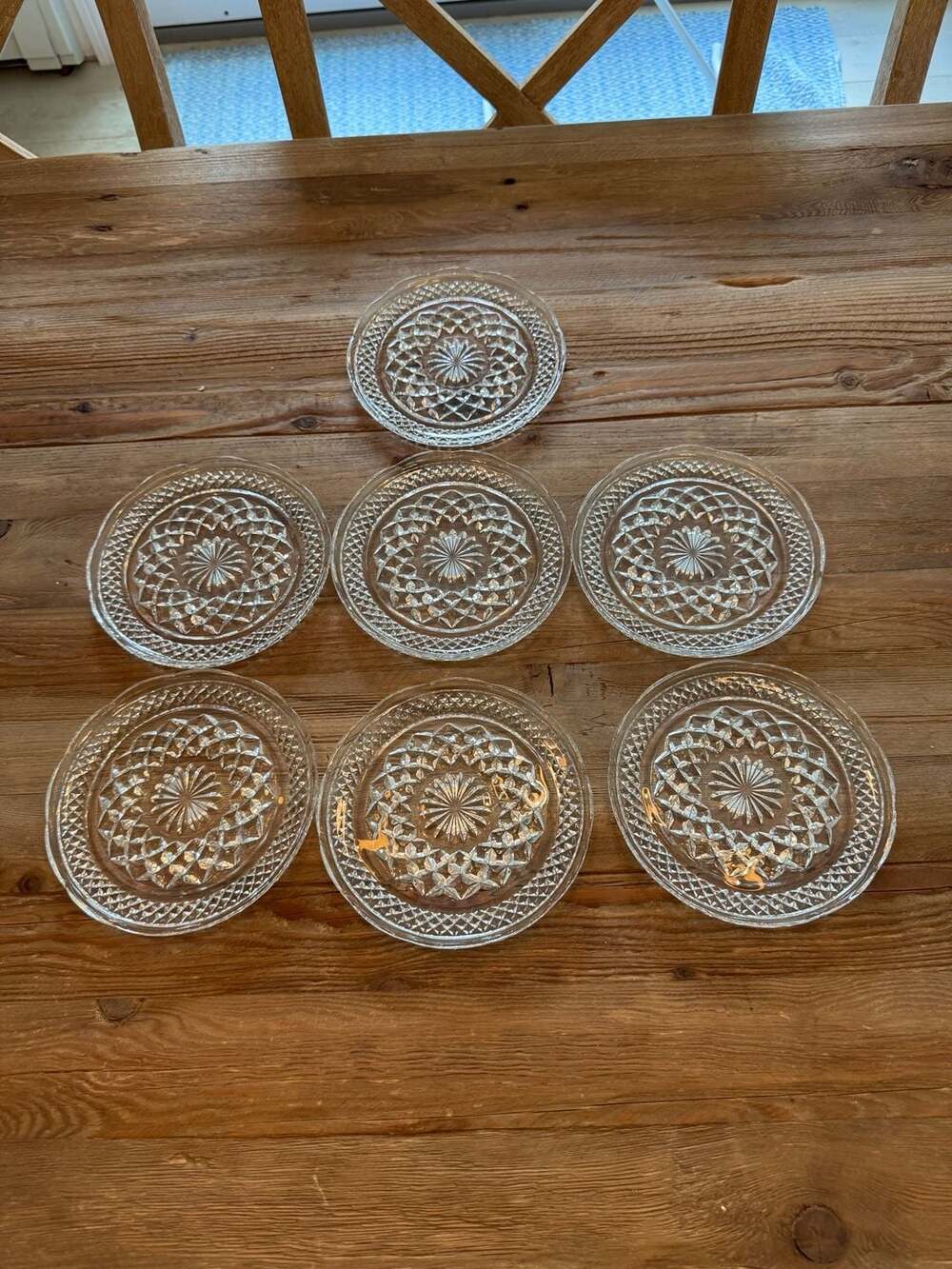 Set of 7 Vintage Anchor Hocking Wexford 6" Scallop Edge Dessert/Bread Plates